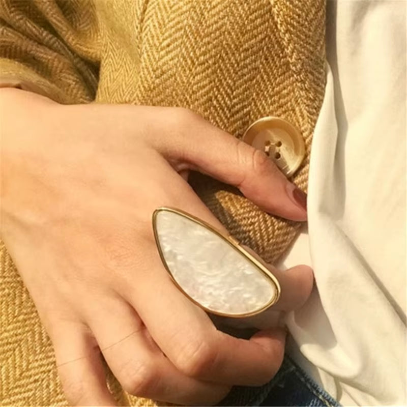 Fashion Woman Rings Acetate Plate the Adjustable Ring Oval Acrylic Resin Geometry Rings Trendy Geometric Wedding Bands Rings