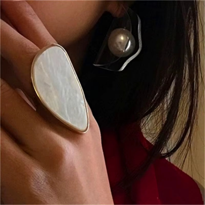 Fashion Woman Rings Acetate Plate the Adjustable Ring Oval Acrylic Resin Geometry Rings Trendy Geometric Wedding Bands Rings