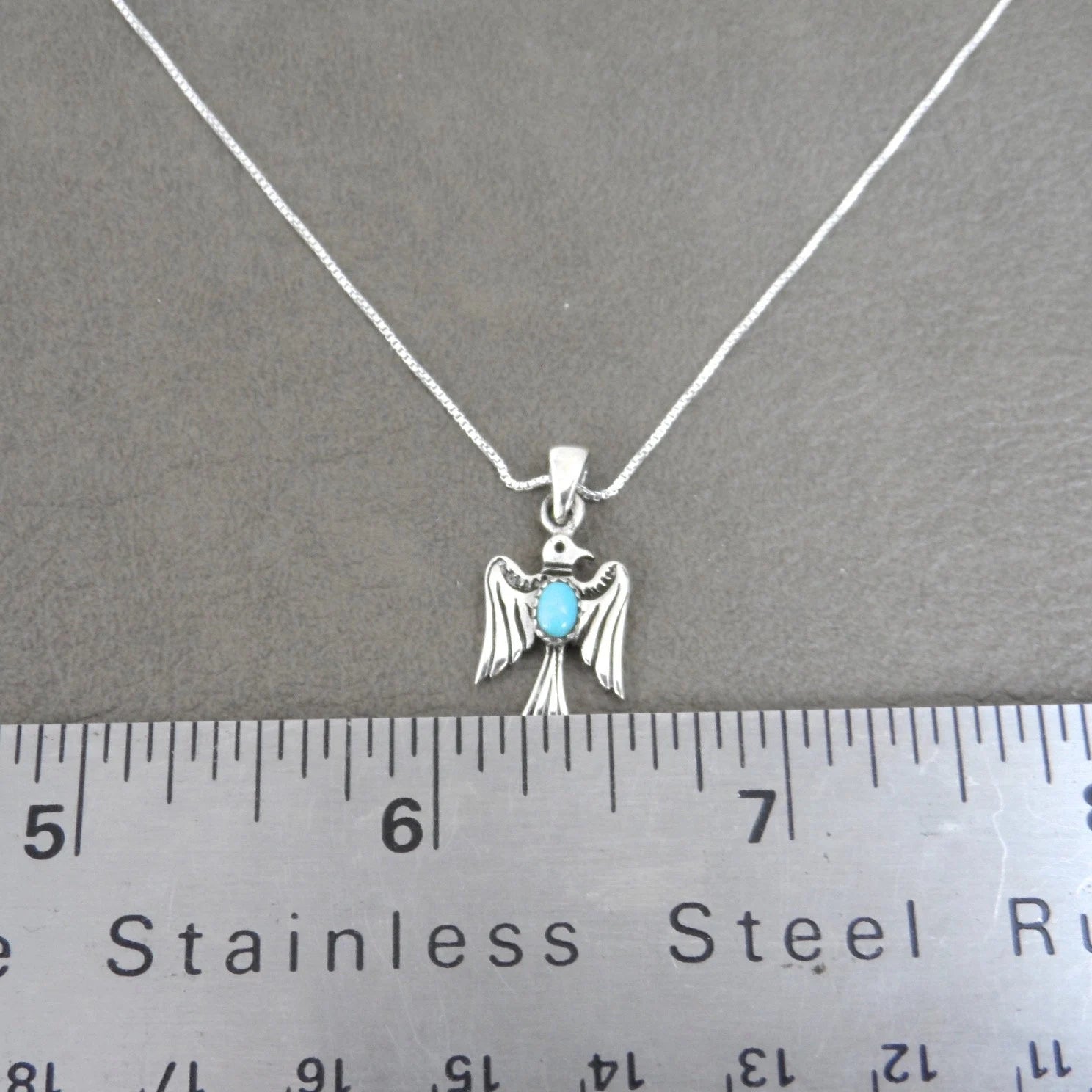 Thunderbird Necklace in Sterling Silver, Thunderbird Silver Necklace, Turquoise Necklace, Boho Studs, Southwestern Jewelry, Dainty Necklace