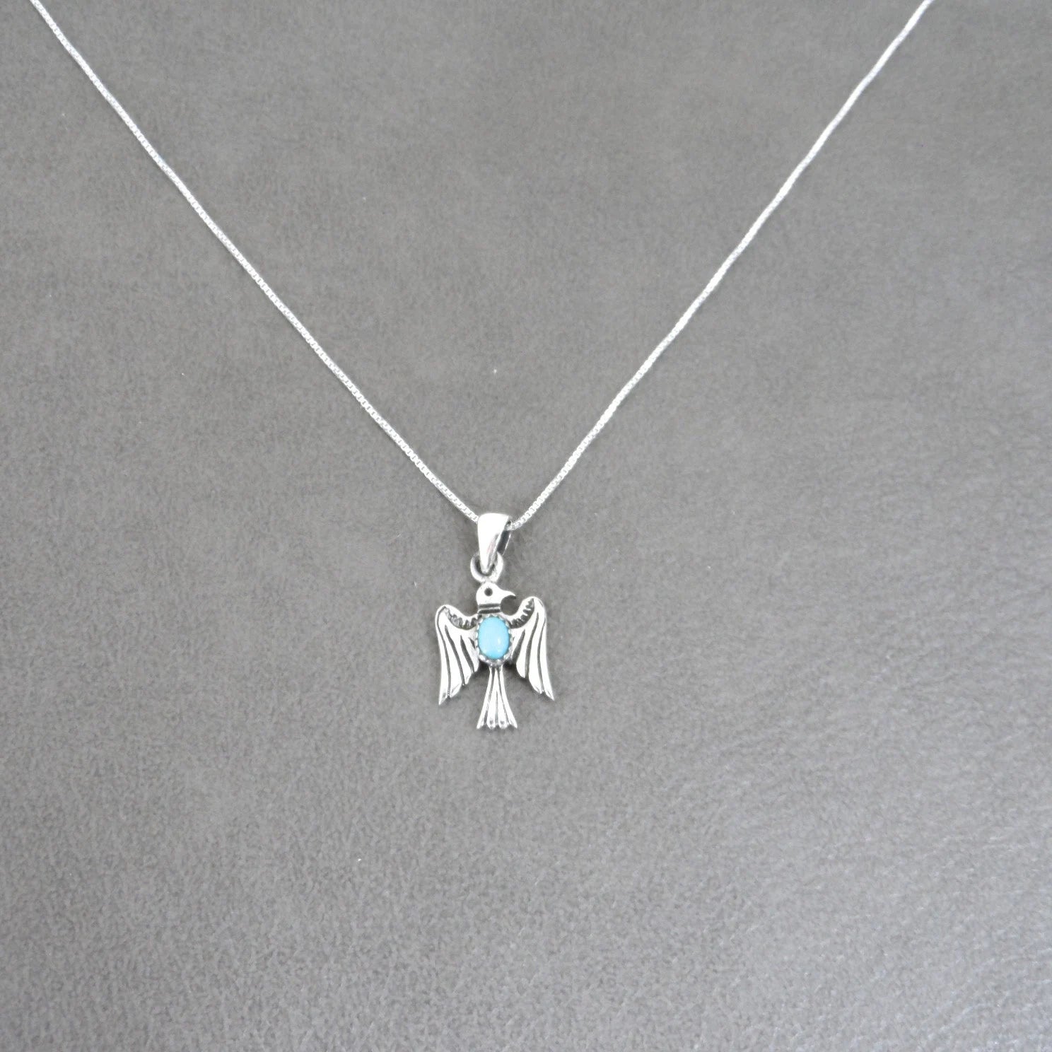 Thunderbird Necklace in Sterling Silver, Thunderbird Silver Necklace, Turquoise Necklace, Boho Studs, Southwestern Jewelry, Dainty Necklace