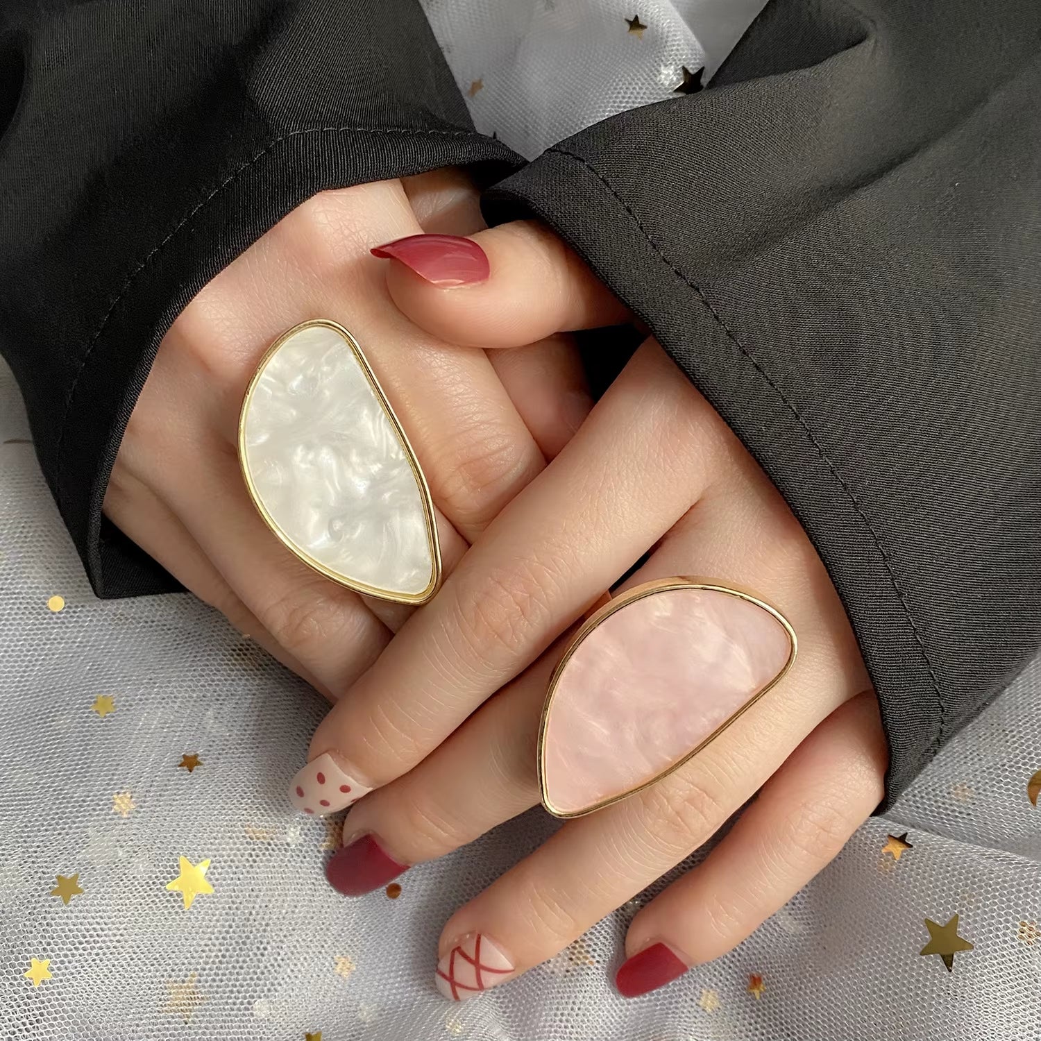 Fashion Woman Rings Acetate Plate the Adjustable Ring Oval Acrylic Resin Geometry Rings Trendy Geometric Wedding Bands Rings