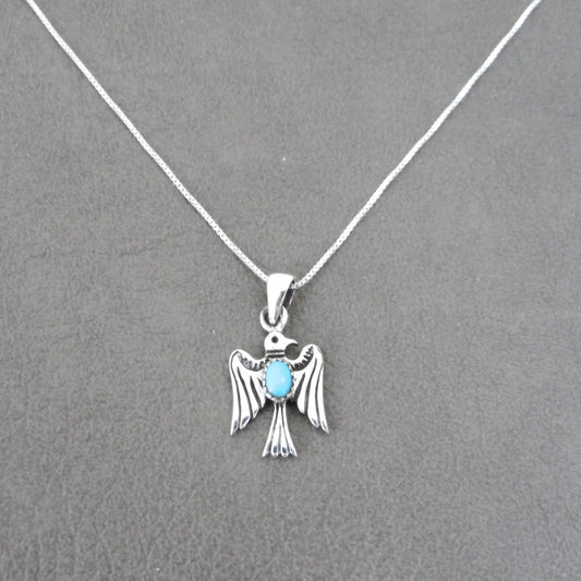 Thunderbird Necklace in Sterling Silver, Thunderbird Silver Necklace, Turquoise Necklace, Boho Studs, Southwestern Jewelry, Dainty Necklace