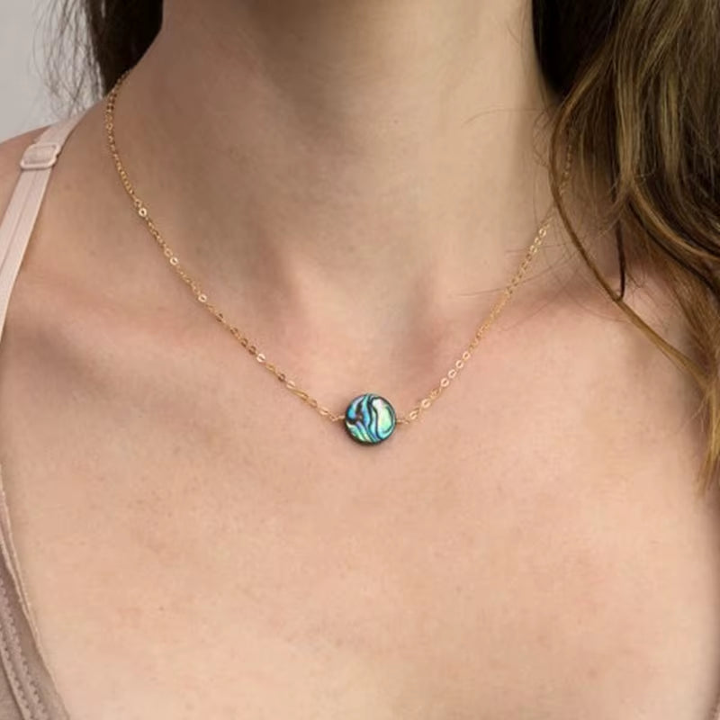Abalone Necklace Paua Shell Necklace Sea Shell Necklace Beach Wedding Necklace Bridesmaid Necklace