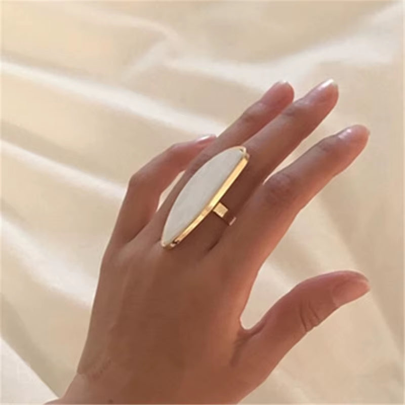 Fashion Woman Rings Acetate Plate the Adjustable Ring Oval Acrylic Resin Geometry Rings Trendy Geometric Wedding Bands Rings