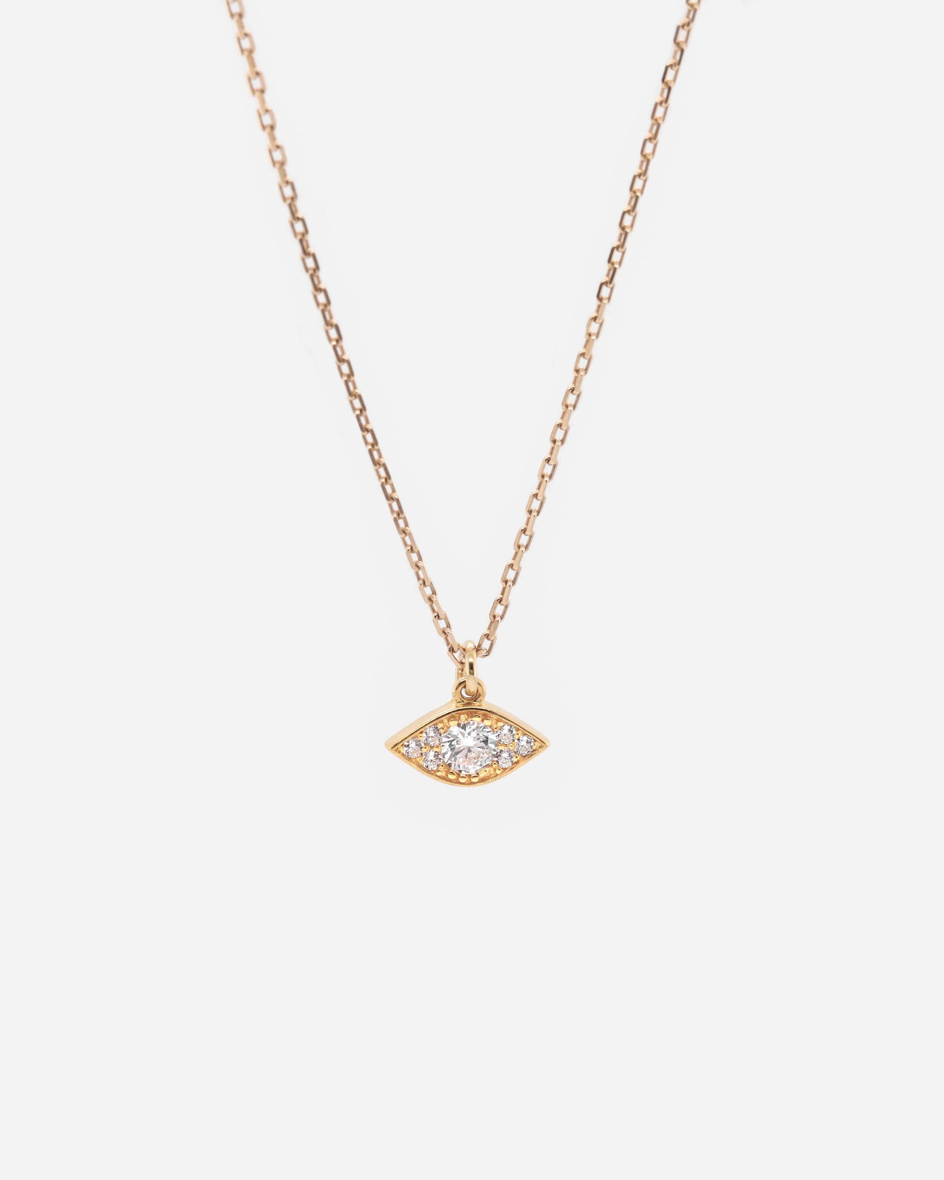 Waterproof - Gold Evil Eye Necklace - 18K Gold Vermeil - Minimalist Necklace - Evil Eye Pendant - White CZ - Layering Necklace - Stacking